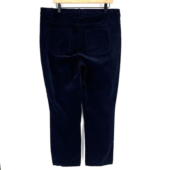 Talbots Pants Size 14 Womens Navy Corduroy Stretch High Waist Straight Leg Cords - Picture 5 of 8